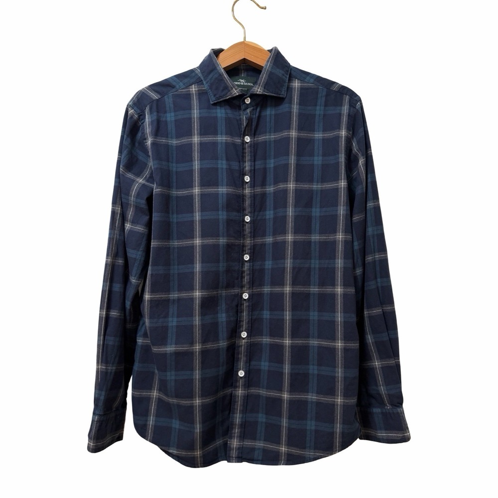 Rodd & Gunn Mens Plaid Cotton Sports Fit Long Sleeve Button Up Shirt Size L Navy